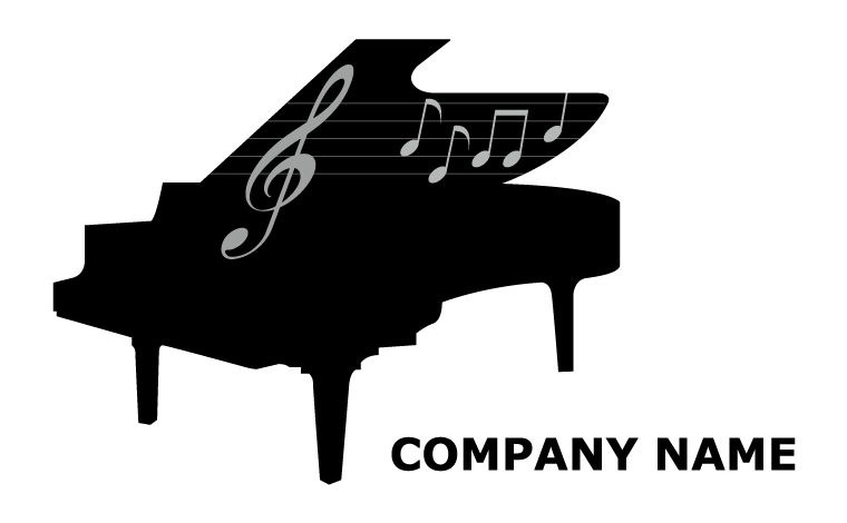 グランドピアノ・音楽・ミュージック・奏でる・シック・モノトーン・心地よさをイメージしたロゴデザイン