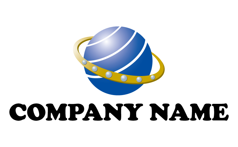 球体・地球・宇宙・天体・輪・軌道・光をイメージしたロゴデザイン