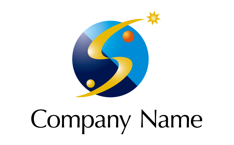 アルファベット・イニシャル・S・陰と陽・太陽と月・惑星・彗星・スパーク・スピリチュアル・神聖をイメージしたロゴデザイン
