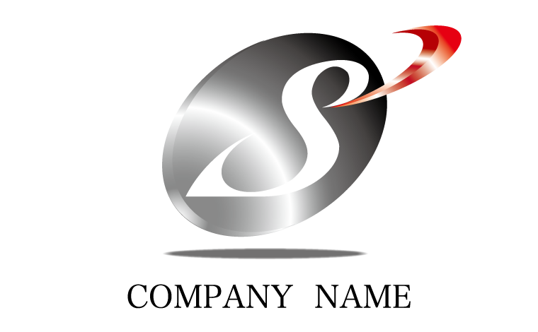 アルファベット・イニシャル・S・アポストロフィ・上昇・光沢感・メタリック・金属・板金・技術を磨く・探究心をイメージしたロゴデザイン