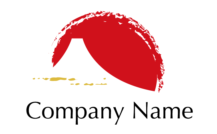 富士山・日の丸・初日の出・和風・筆書きチック・賀正をイメージしたロゴデザイン