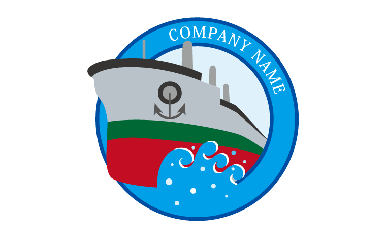 大海原・船・航海・波・水しぶき・前進・突き進む・力強さをイメージしたロゴデザイン
