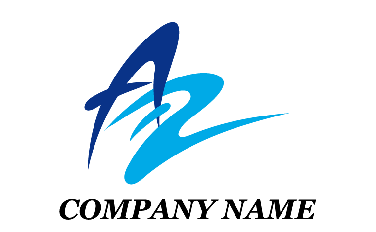 アルファベット・イニシャル・A・Z・フレキブルな発想・柔軟性・スムーズさをイメージしたロゴデザイン