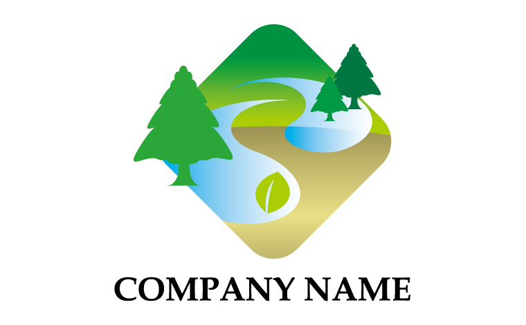 自然・樹木・林・山・湖・守り続けるをイメージしたロゴデザイン