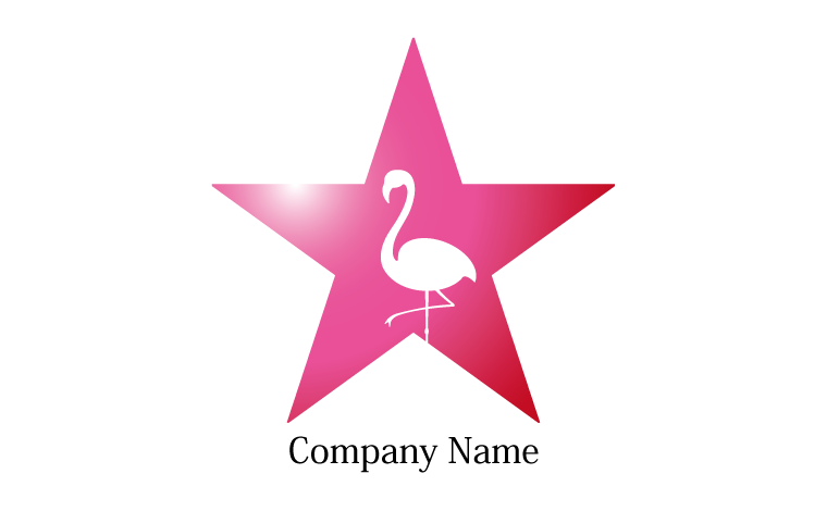 フラミンゴ・鳥・星・スター・スタイリッシュ・シルエット・ポップをイメージしたロゴデザイン