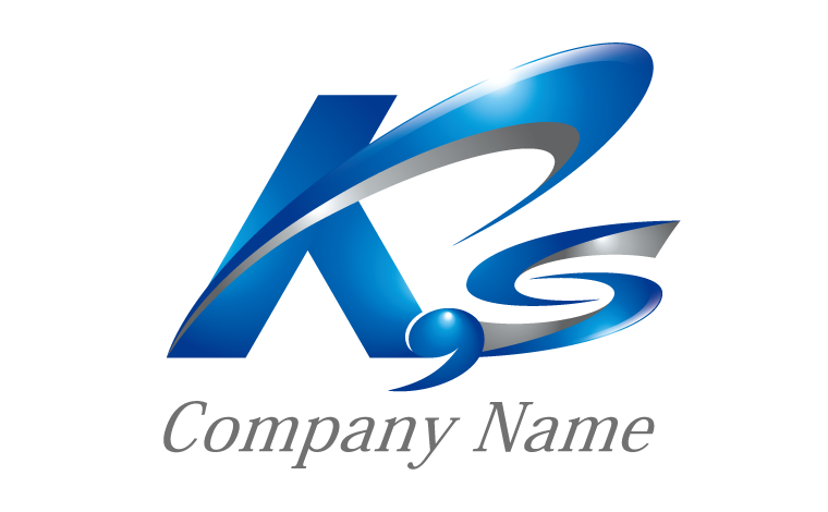 K・S・アルファベット・イニシャル・立体感・進歩する・上昇をイメージしたロゴデザイン
