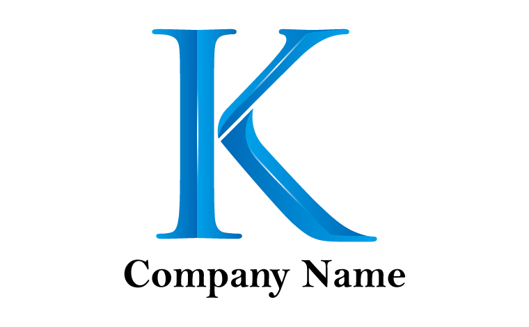 K・イニシャル・アルファベット・立体的・モダン・シンプルをイメージしたロゴデザイン