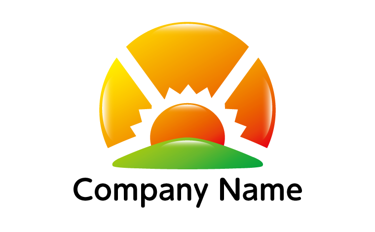 太陽・サン・輝き・山・丘・陽気な・はつらつ・はじける・元気な・自然をイメージしたロゴデザイン
