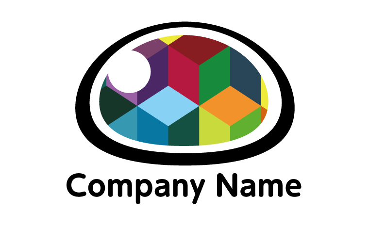 幾何学模様・ブロック・千差万別・キューブ・カラフルをイメージしたロゴデザイン
