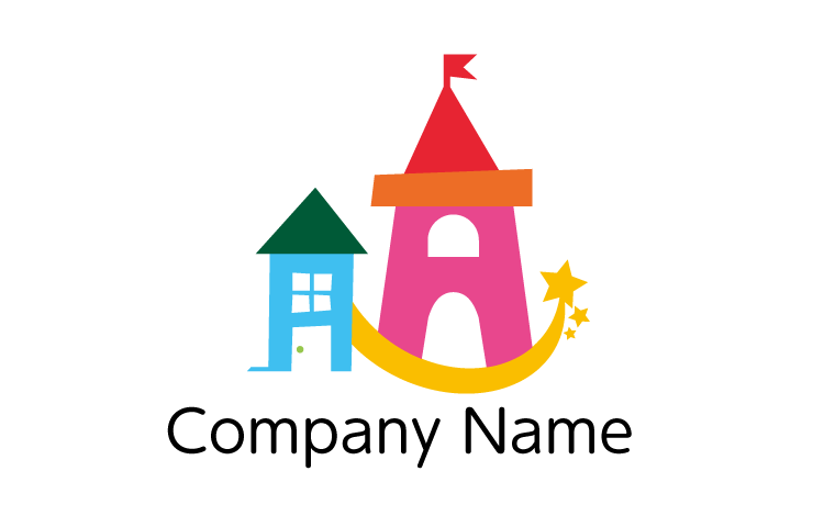 建物・家・建造物・星・ポップ・かわいい・楽しい・希望をイメージしたロゴデザイン