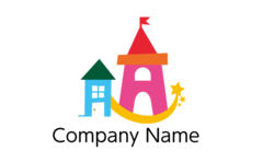 建物・家・建造物・星・ポップ・かわいい・楽しい・希望をイメージしたロゴデザイン