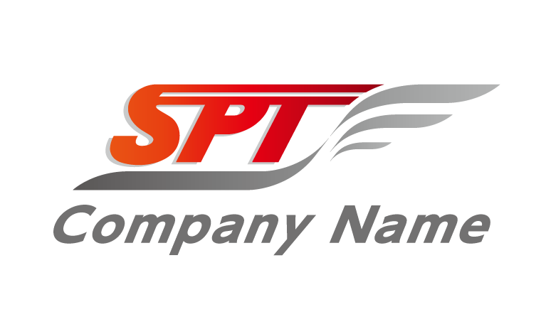 Ｓ・Ｔ・Ｐ・アルファベット・イニシャル・スピード感・羽根・翼・飛翔・気流・躍動をイメージしたロゴデザイン