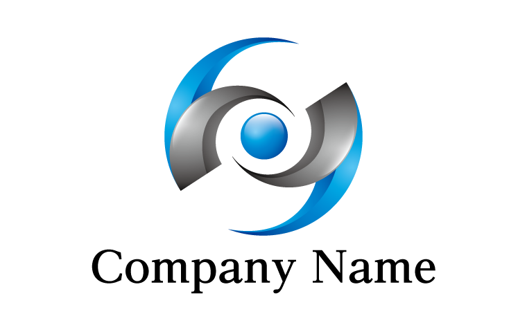 球体・回転・旋廻・シンクロ・内包・包む・抱える・メタリック・スチール・未来・サイクルをイメージしたロゴデザイン
