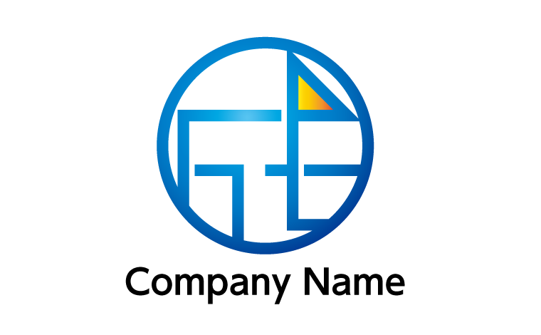 G・T・アルファベット・イニシャル・フラッグ・畑・目印・矢印・リングをイメージしたロゴデザイン