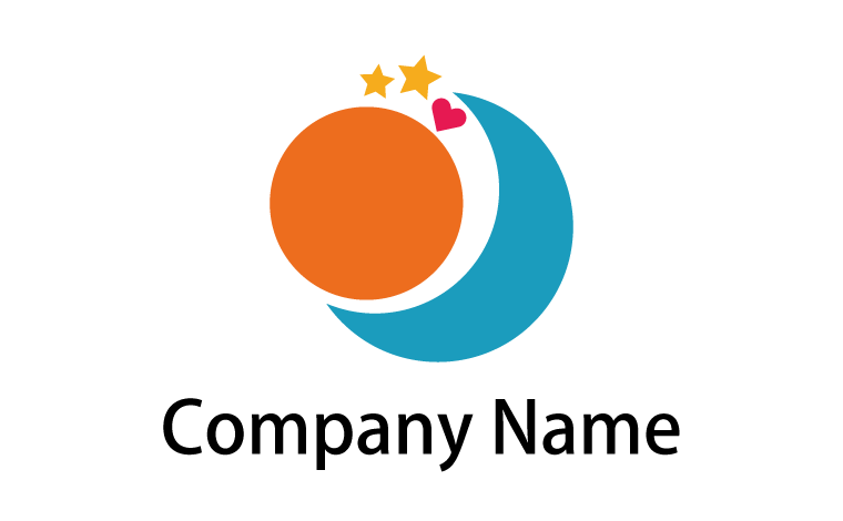 月・太陽・星・ハート・フラット・シンプル・かわいい・天体をイメージしたロゴデザイン