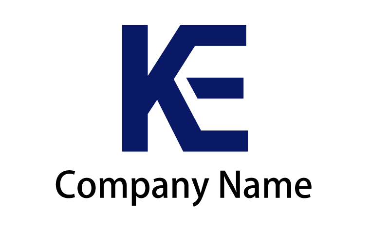K・E・アルファベット・イニシャル・シンプル・スタイリッシュ・誠実・安定・信頼をイメージしたロゴデザイン