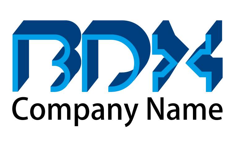 B・D・X・アルファベット・イニシャル・立体的・個性・先進・モダンをイメージしたロゴデザイン