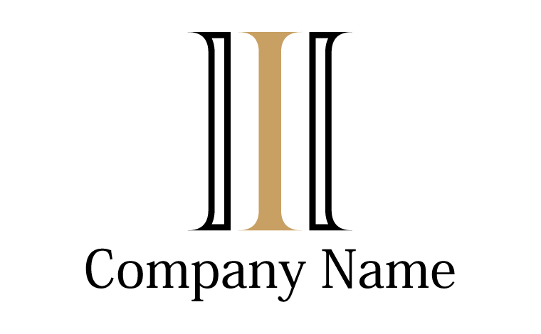 I・アルファベット・イニシャル・ローマ数字・シンプル・スタイリッシュ・モダン・洗練をイメージしたロゴデザイン