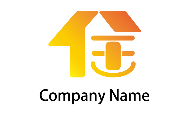 家・漢字・笑顔・団欒・温かい・住処・住宅・優しい・家庭をイメージしたロゴデザイン