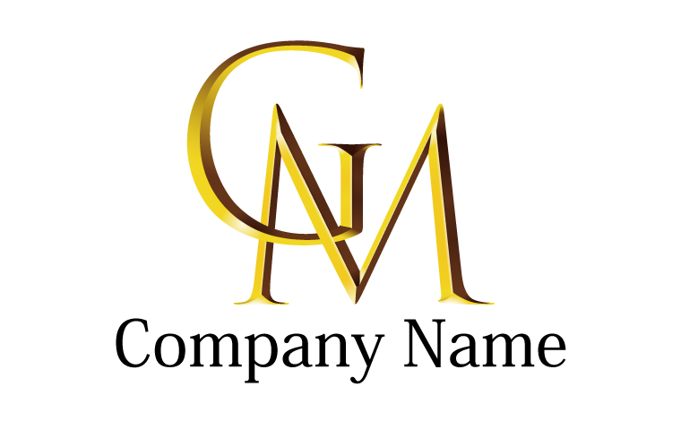 G・M・アルファベット・イニシャル・シャープ・エレガント・高級・かっこいいをイメージしたロゴデザイン