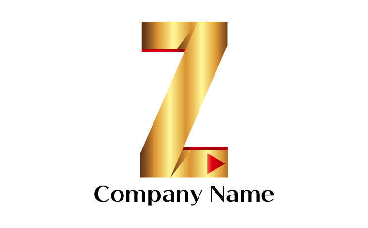 Z・アルファベット・イニシャル・進行・前進・再生・ゴージャス・高級・スタートをイメージしたロゴデザイン