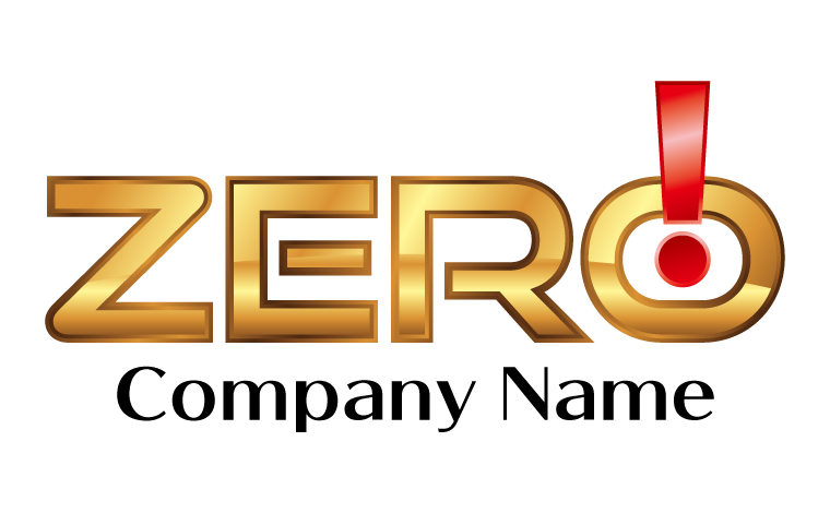 Z・E・R・O・アルファベット・単語・エクスクラメーションマーク・再生・始まり・スタートをイメージしたロゴデザイン