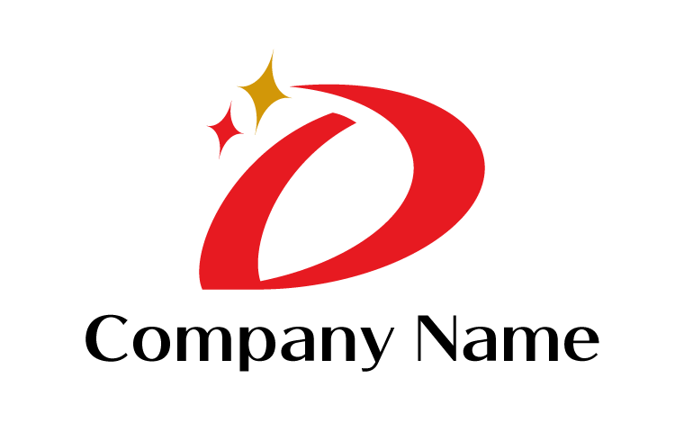 D・アルファベット・イニシャル・星・輝き・シンプル・情熱・向上・成長をイメージしたロゴデザイン