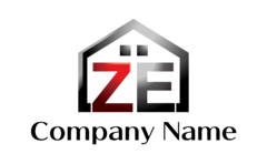 Z・E・家・窓・倉庫・建物・アルファベット・イニシャル・シンプルをイメージしたロゴデザイン