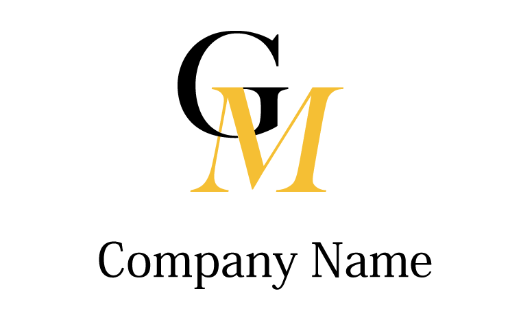 G・M・アルファベット・イニシャル・シンプル・交差・かっこいいをイメージしたロゴデザイン
