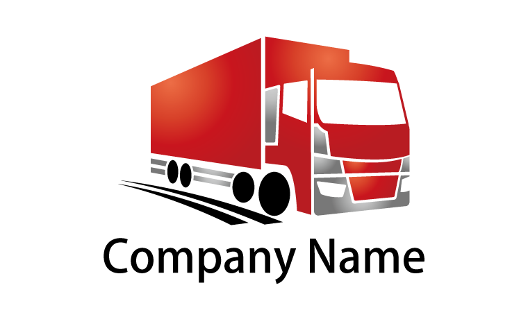 車・トラック・乗り物・輸送・運搬・大型車・大きい・荷物・運ぶ・移動をイメージしたロゴデザイン
