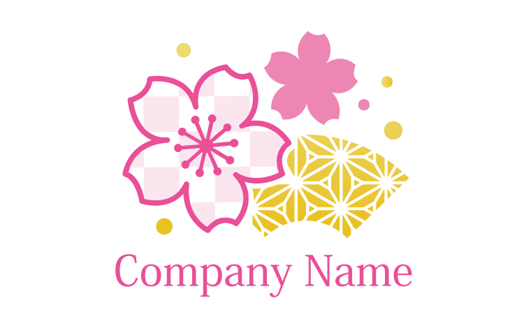 桜・花・植物・扇・末広がり・和柄・和風・伝統・トラディショナル・かわいい・優しいをイメージしたロゴデザイン