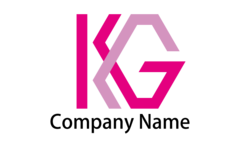 K・G・アルファベット・イニシャル・スタイリッシュ・かっこいい・クロス・交差をイメージしたロゴデザイン