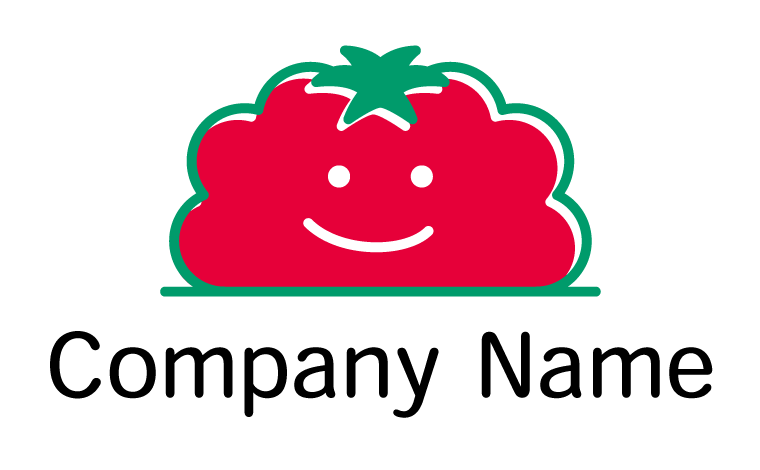 食べ物・野菜・トマト・笑顔・かわいい・ポップ・親しみやすい・やさしいをイメージしたロゴデザイン