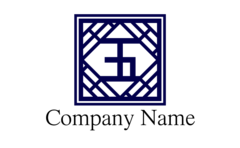 数字・漢字・中国風・格子・中華・四角形をイメージしたロゴデザイン