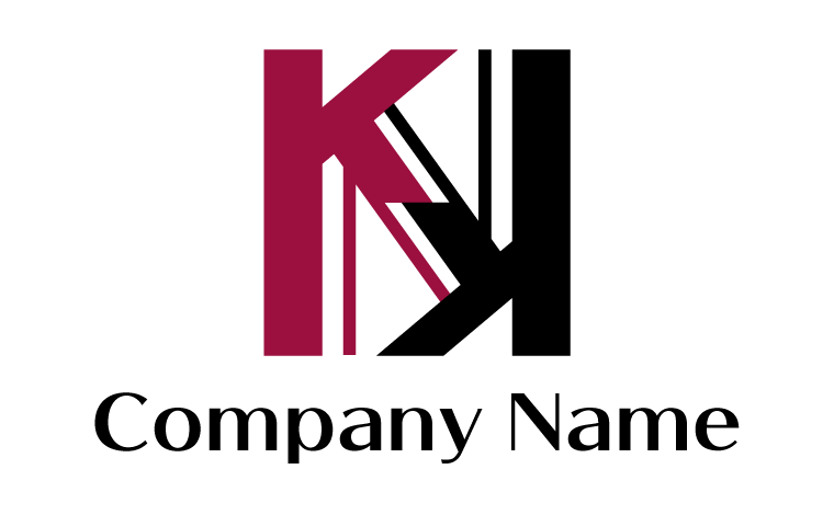 K・アルファベット・イニシャル・スタイリッシュ・かっこいい・連携をイメージしたロゴデザイン