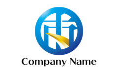 さわやかなイメージの円形と漢字