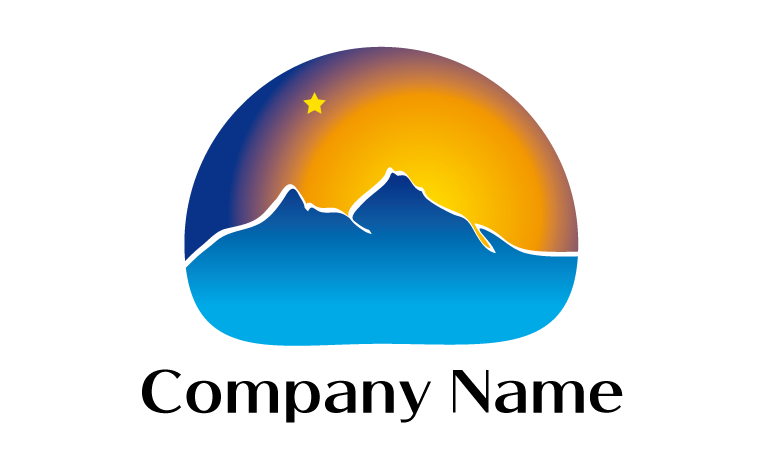 星・夕焼け・朝焼け・山・自然・登山をイメージしたロゴデザイン