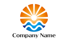水平線と輝く太陽