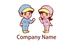 かわいい作業員のイラスト