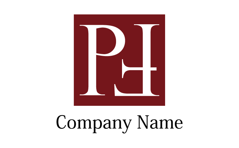 四角形・P・F・アルファベット・イニシャル・モダン・シンプルをイメージしたロゴデザイン