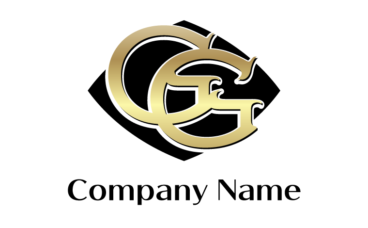 G・アルファベット・イニシャル・かっこいい・高級・華やかをイメージしたロゴデザイン