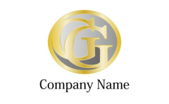 G・アルファベット・イニシャル・リング・楕円形・金属をイメージしたロゴデザイン