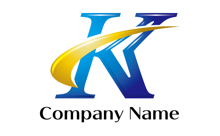 K・アルファベット・イニシャル・かっこいい・月・夜をイメージしたロゴデザイン