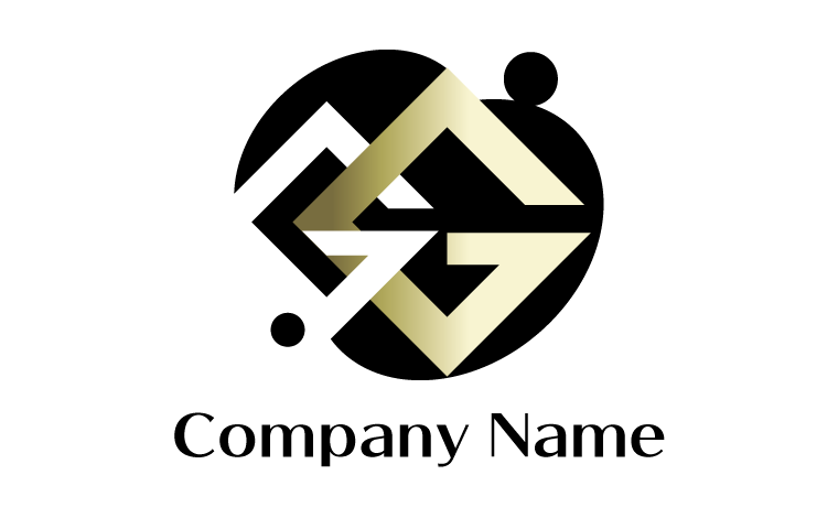 G・アルファベット・イニシャル・かっこいい・円形・モダンをイメージしたロゴデザイン