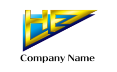H・E・アルファベット・イニシャル・三角形・個性的をイメージしたロゴデザイン