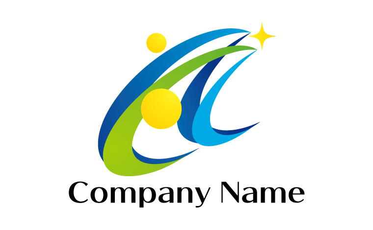 A・アルファベット・イニシャル・人・協力・連帯・星をイメージしたロゴデザイン