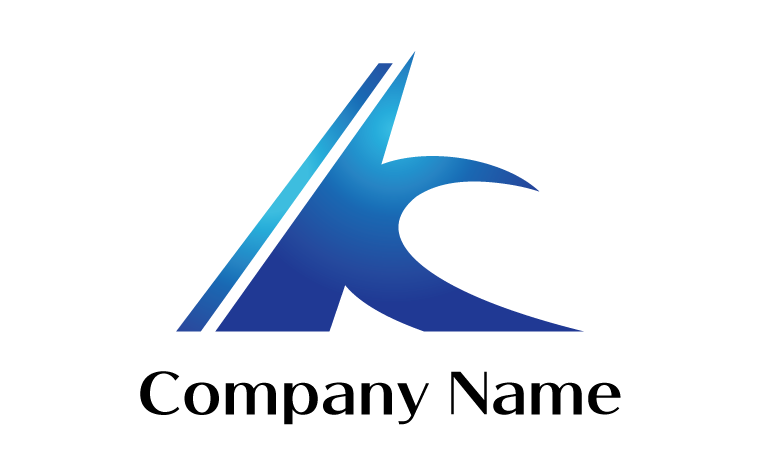K・アルファベット・イニシャル・成長・安定感・信頼をイメージしたロゴデザイン