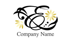 流れる・モダン・ローマ字と花