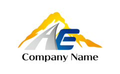 A・E・アルファベット・イニシャル・山・自然をイメージしたロゴデザイン
