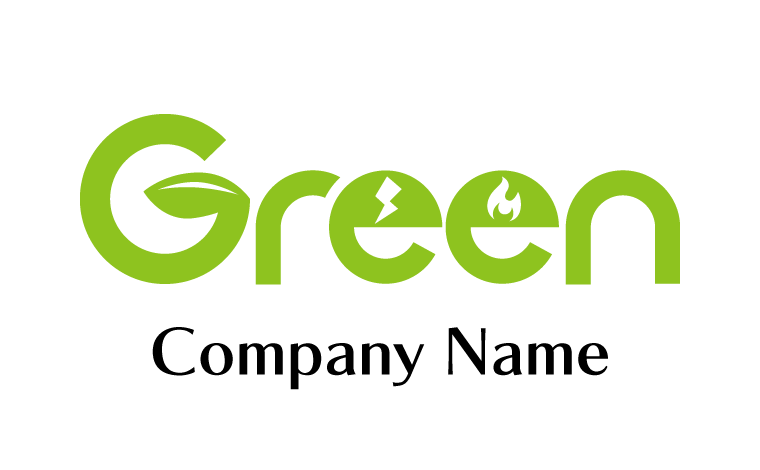 GREEN・単語・英語・葉・自然・キャンプをイメージしたロゴデザイン